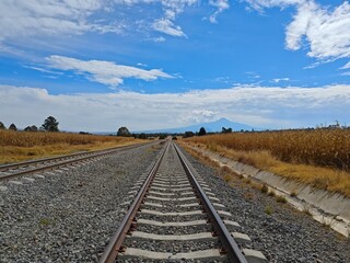 railroad tracks in the countryside