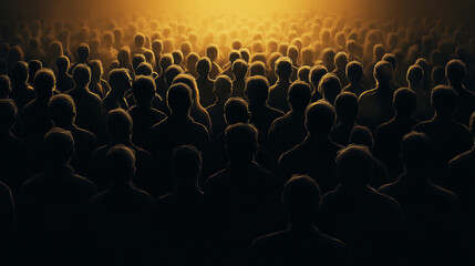 Obraz premium Psychedelic black, crowd of people