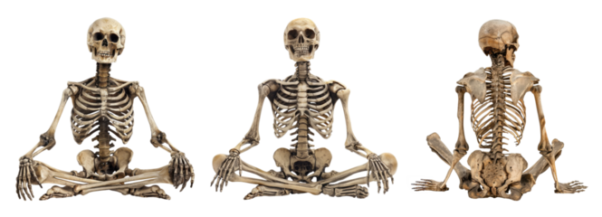 Sitting skeleton on a transparent background illustration