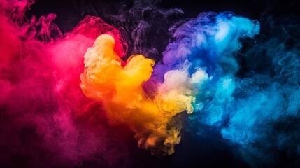 Obraz premium Vivid colorful smoke clouds in a dramatic composition