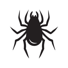 Spider vector icon. halloween illustration sign. insect symbol. spiderweb logo. A vector illustration of a classic iconic spider.