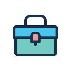  Stylish Briefcase with Lock Icon Illustration Design