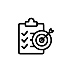 A checklist with a target graphic representing goal setting.
