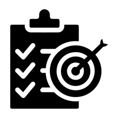 A checklist with a target graphic representing goal setting.