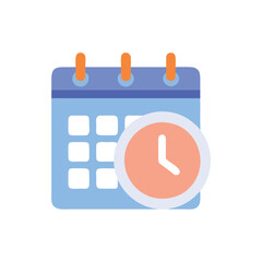  Elegant Calendar Clock Icon Illustration Design