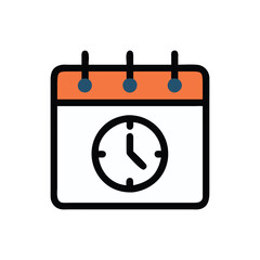  Minimal Calendar Clock Icon Illustration Design