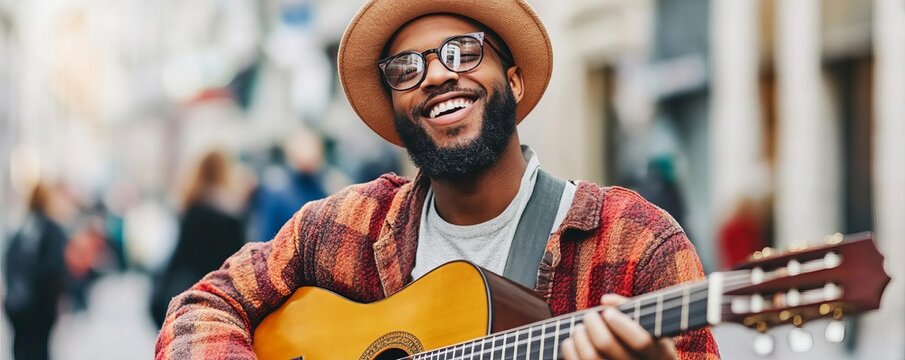 Vibrant street musician accepting e-wallet tips via QR codes, creative monetization