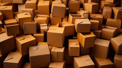 Fototapeta premium Background of cardboard boxes of various sizes
