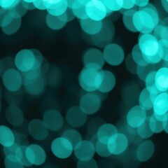 bokeh lights, teal blue, turquoise, circular glowing orbs, dark background, blurred focus, luminous, ethereal, abstract, dreamy, night atmosphere, soft glow, defocused, magical, underwater feel, vibra