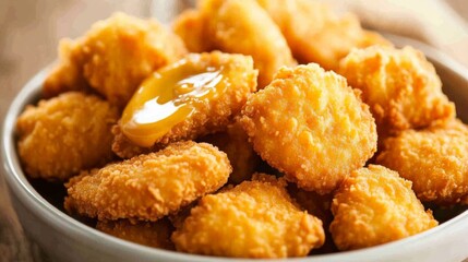 Crispy Nuggets with Sweet Honey Mustard Dipping Sauce