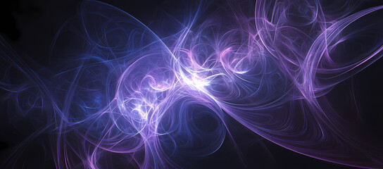 Fototapeta premium Abstract blue and purple background with glowing light lines, copy space for text