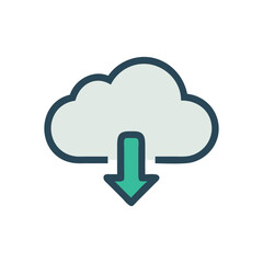  Minimal Cloud Arrow Icon Illustration Design