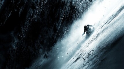 Naklejka premium Astronauts Exploring Icy Terrain with High Contrast Lighting