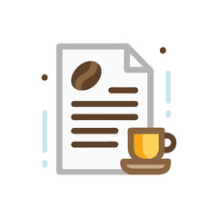  Minimal Coffee Paper Icon Illustration Design