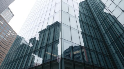 Geometric lines, sharp angles, glass facade, urban architecture, minimalist, structure