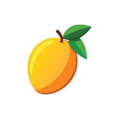 Orenge color ripe mango vector art illustration