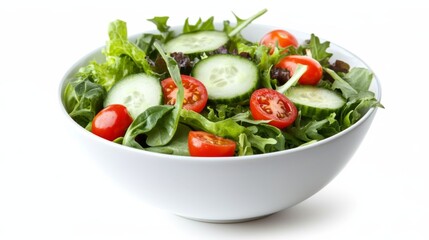 Fresh Mixed Greens Salad with Tomatoes and Cucumbers