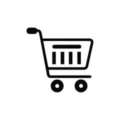 Shopping and grocery trolley vector icon 