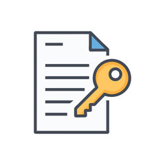  Creative Document Key Icon Illustration Design