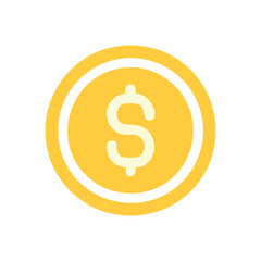  Dynamic Dollar Coin Icon Illustration Design