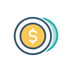  Minimal Dollar Coin Icon Illustration Design
