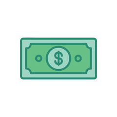  Dynamic Dollar Note Icon Illustration Design