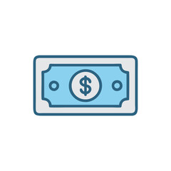 Minimal Dollar Note Icon Illustration Design