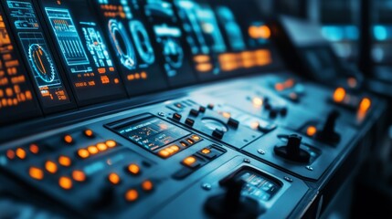 Obraz premium High Contrast Control Interface with Live Data Feeds