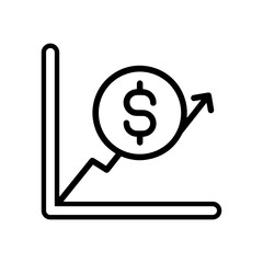Financial Growth Icon with Dollar Sign and Upward Trend