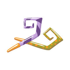 Colorful party blowers, festive horns, cheerful noisemakers, and playful sound whistles arranged on a white background, perfect for Christmas celebrations and holiday fun for children.