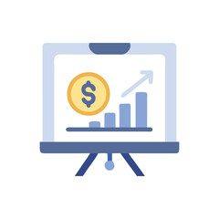  Stylish Financial Chart Icon Illustration Design