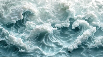 Obraz premium Abstract Teal Waves Sculpted In Resin