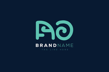 A and O logo design.  AO abstract Letters Logo Monogram. This logo design is the process of creating a visual symbol that represents a brand, company, or individual.