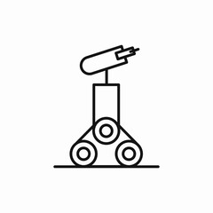 robot machine with rocket icon vector sign