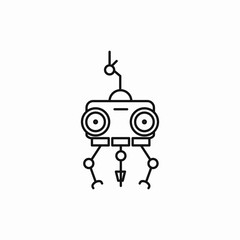 classic robot design technology icon vector sign