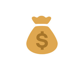 Money bag icon. Money bag sack icon, moneybag flat simple illustration on transparent background PNG. 
