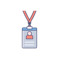  Secure ID Lanyard Icon Illustration Design