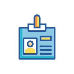  Staff Office ID Icon Illustration Design
