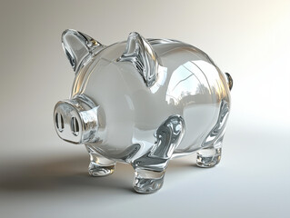 piggy bank with a glass body