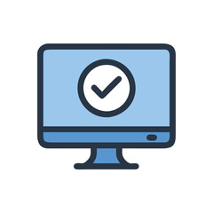  Creative Monitor Check Icon Illustration Design