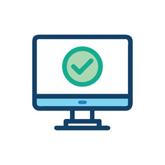  Minimal Monitor Check Icon Illustration Design