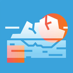 iceberg  line black icon. Sign for web page, mobile app, button, logo.