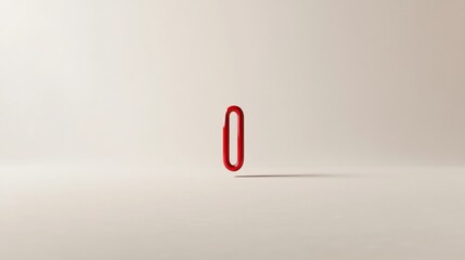red paperclip isolated on white