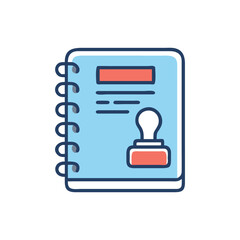  Dynamic Notebook Stamp Icon Illustration Design