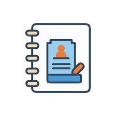 Obraz premium Stylish Notebook Stamp Icon Illustration Design