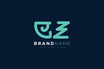 E and Z logo design.  EZ abstract Letters Logo Monogram. This logo design is the process of creating a visual symbol that represents a brand, company, or individual.