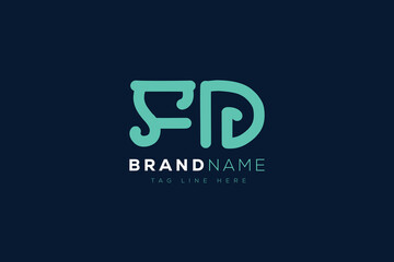 F and D logo design.  FD abstract Letters Logo Monogram. This logo design is the process of creating a visual symbol that represents a brand, company, or individual.