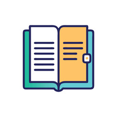  Stylish Open Binder Icon Illustration Design