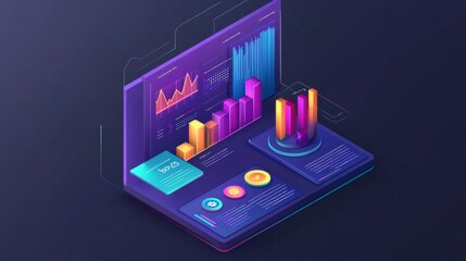 Fototapeta premium Futuristic Analytics Design with Clean Lines and Bright Colors