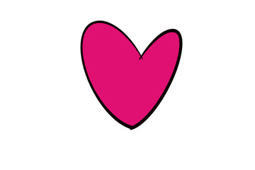 pink heart on white background cartoon png 
